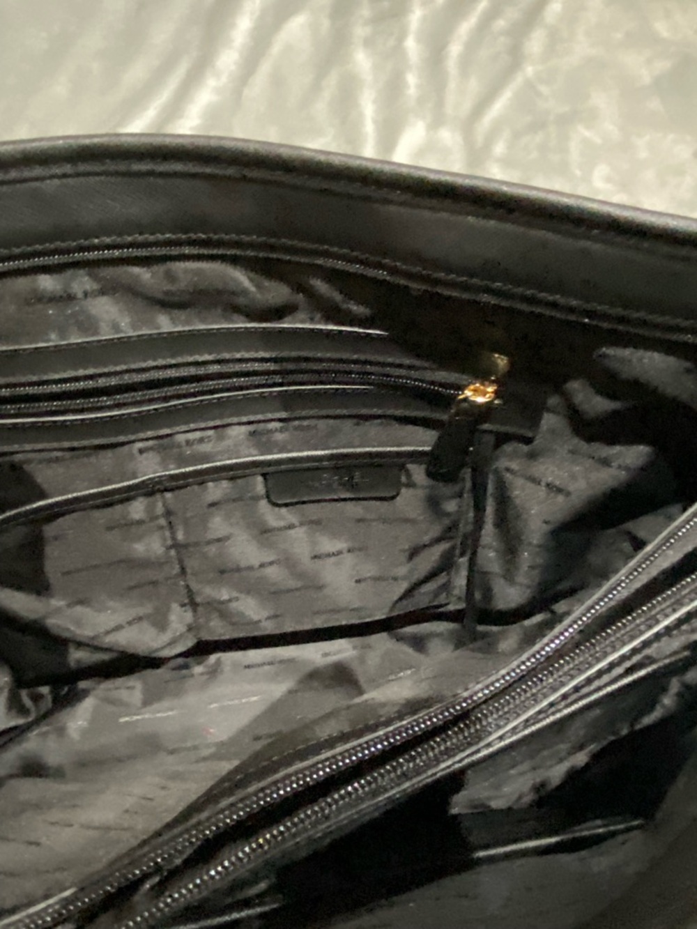 Michael Kors Black Tote with Gold Chain Handles - Picture 9 of 12